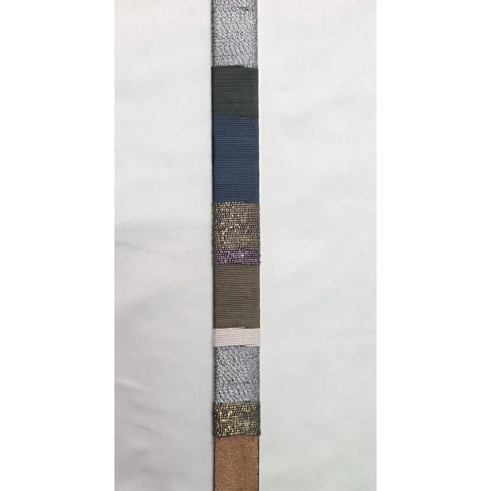 Coldwater Creek Vtg Womens Sm Leather‎ Multicolor Metallic Thread Wrapped Belt